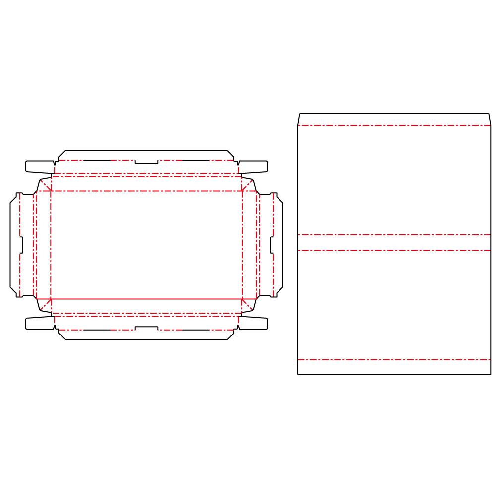 ピロー形式の箱にマチがあるタイプです。曲面にデザイン性があります。